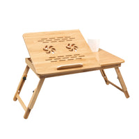 Thumbnail for EKKIO Foldable Bamboo Laptop Bed Desk with Handles and Folding Legs