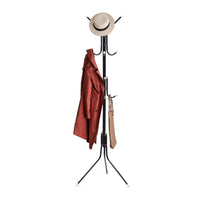 Thumbnail for EKKIO 12 Hook Metal Coat Rack Stand with 3-Tier Hat Hanger (Black)