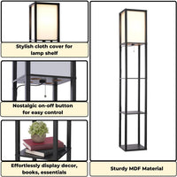 Thumbnail for EKKIO Floor Vintage Lamp Shelf 160CM (Black)