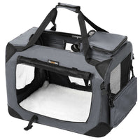 Thumbnail for FEANDREA Dog Kennel Transport Box Folding Fabric Pet Carrier 70cm Grey