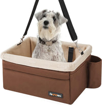 Thumbnail for Feandrea Dog Car Seat Adjustable Straps Washable Liner 4 Pockets Brown and Beige