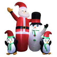 Thumbnail for Festiss 1.8m Santa Snowman and Penguin Greeting Christmas Inflatable with LED