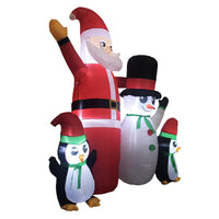 Thumbnail for Festiss 1.8m Santa Snowman and Penguin Greeting Christmas Inflatable with LED