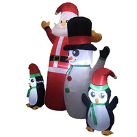 Thumbnail for Festiss 1.8m Santa Snowman and Penguin Greeting Christmas Inflatable with LED