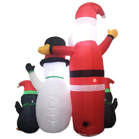 Thumbnail for Festiss 1.8m Santa Snowman and Penguin Greeting Christmas Inflatable with LED