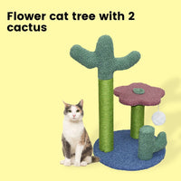 Thumbnail for Floofi Flower Cat Tree with 2 Cactus 50cm