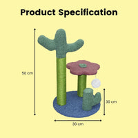 Thumbnail for Floofi Flower Cat Tree with 2 Cactus 50cm