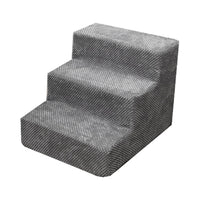 Thumbnail for FLOOFI 3-Step Detachable Memory Foam Pet Stairs with Removable Washable Cover (Grey)