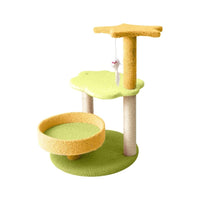 Thumbnail for Floofi 75cm Galaxy Plush Scratching Post Cat Tree Yellow Green