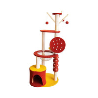 Thumbnail for Floofi 130cm Tanghulu Plush Cat Condo Cat Tree Red Yellow