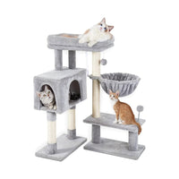 Thumbnail for Floofi 97cm Adjustable Base Plush Cat Tree Light Grey