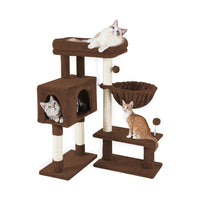 Thumbnail for Floofi 97cm Adjustable Base Plush Cat Tree Brown