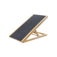 Thumbnail for Floofi Natural Wood Grain Wooden Adjustable Height Pet Ramp Dog Sofa Stairs
