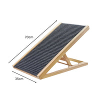 Thumbnail for Floofi Natural Wood Grain Wooden Adjustable Height Pet Ramp Dog Sofa Stairs