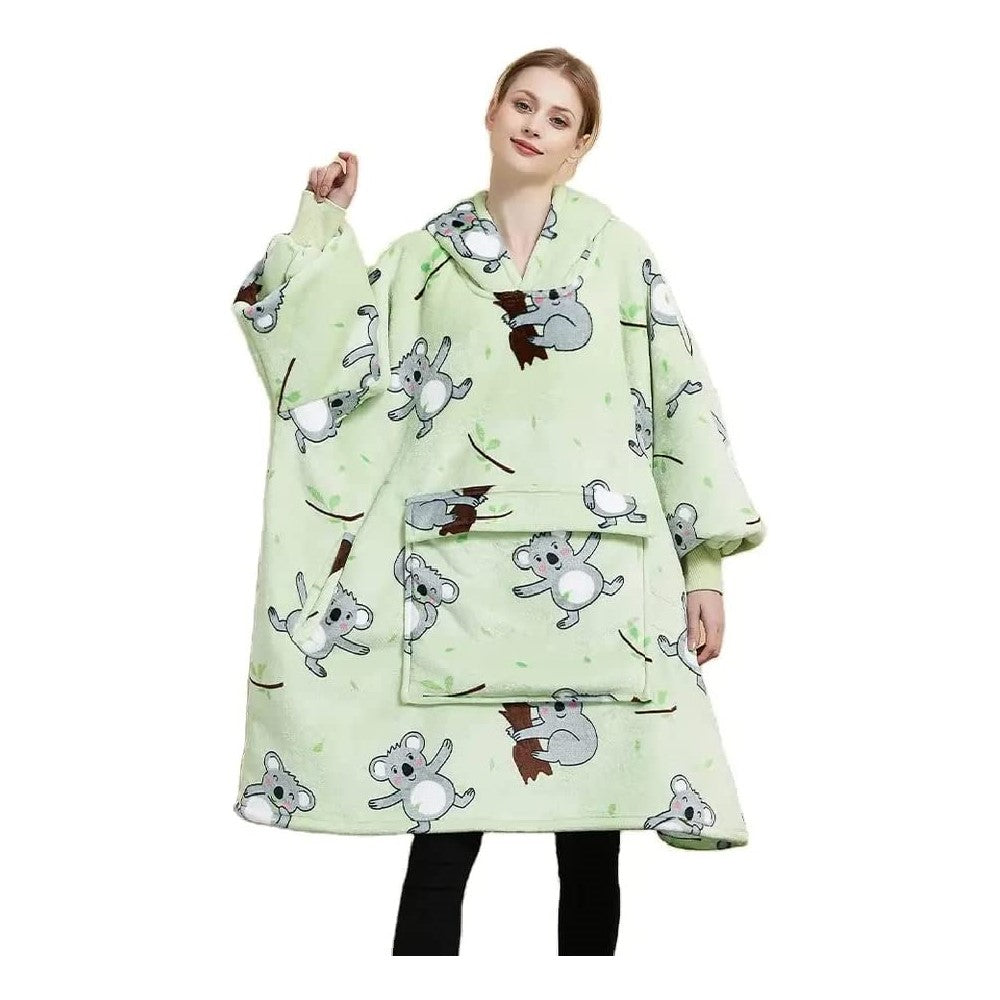 GOMINIMO Hoodie Blanket (Adult Koala Bear Green)
