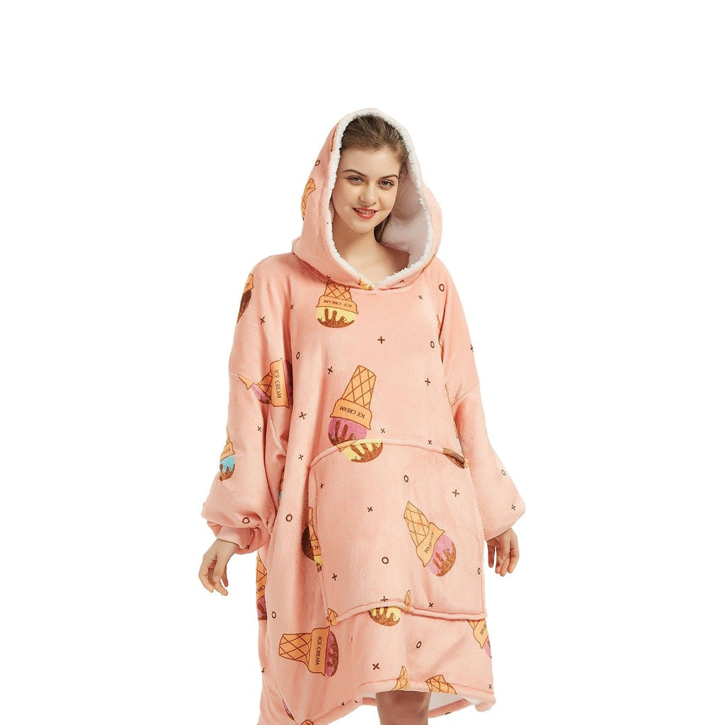 GOMINIMO Hoodie Blanket Ice Cream Pink
