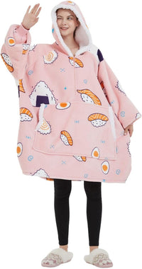 Thumbnail for GOMINIMO Hoodie Blanket Adult (Pink Sushi)
