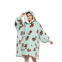 Thumbnail for GOMINIMO Hoodie Blanket Adult Teddy Bear Green
