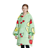 Thumbnail for GOMINIMO Hoodie Blanket Kids Fruits Green