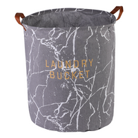 Thumbnail for GOMINIMO Laundry Basket Round Foldable Grey Marble