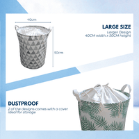 Thumbnail for GOMINIMO Laundry Basket Round Foldable Grey Marble