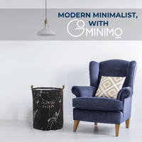Thumbnail for GOMINIMO Laundry Basket Round Foldable Grey Marble