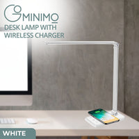 Thumbnail for GOMINIMO LED Desk Lamp with Wireless Charger 5 Brightness Levels (White)