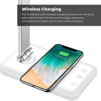 Thumbnail for GOMINIMO LED Desk Lamp with Wireless Charger 5 Brightness Levels (White)