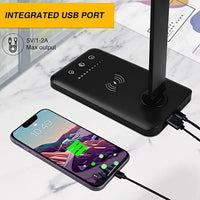 Thumbnail for GOMINIMO LED Desk Lamp with Wireless Charger & USB Charging Port with 5 Brightness Levels & 5 Lighting Modes (Black)