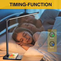 Thumbnail for GOMINIMO LED Desk Lamp with Wireless Charger & USB Charging Port with 5 Brightness Levels & 5 Lighting Modes (Black)