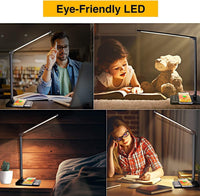 Thumbnail for GOMINIMO LED Desk Lamp with Wireless Charger & USB Charging Port with 5 Brightness Levels & 5 Lighting Modes (Black)