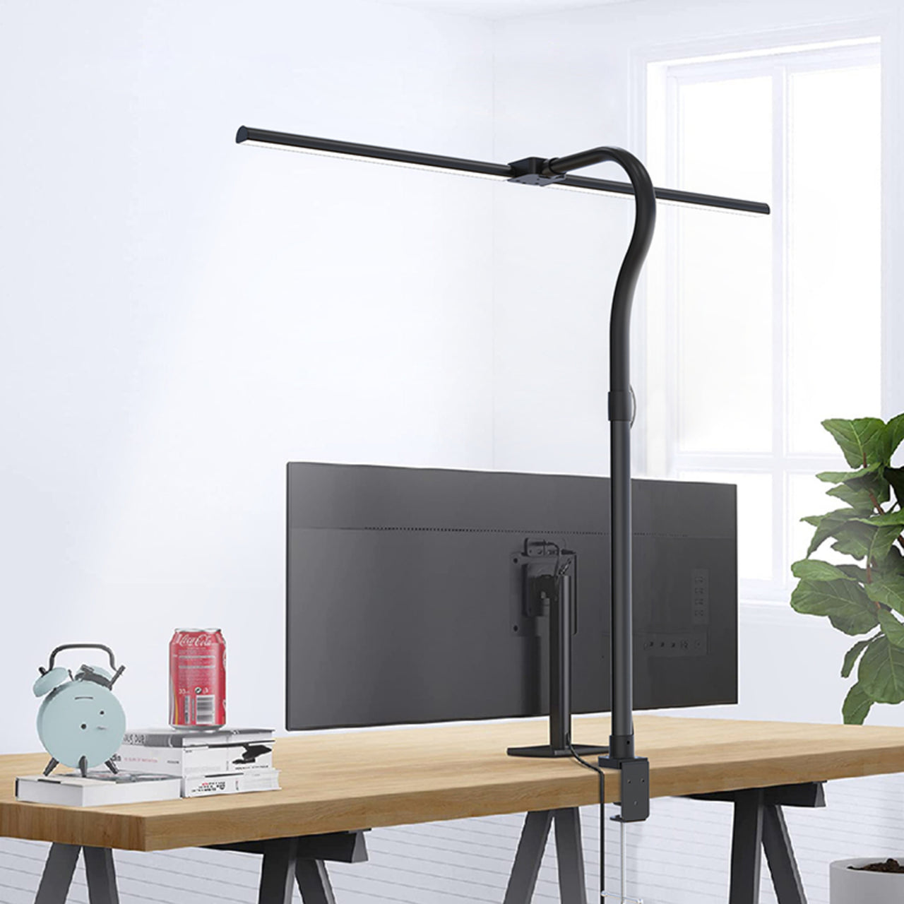 GOMINIMO 24W Double Head LED Desk Lamp with 5 Color Modes (Black)