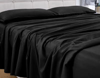 Thumbnail for GOMINIMO 4 Pcs Bed Sheet Set 1000 Thread Count Ultra Soft Microfiber - King Single (Black)