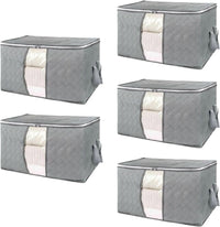 Thumbnail for GOMINIMO 5 Pack 105L Clothes Storage Bag with Handles (Grey)