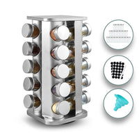 Thumbnail for Gominimo Quadrate Rotating Spice Rack Organizer (20 Jars) with Label Sticker and Silicone Funnel