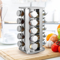 Thumbnail for Gominimo Quadrate Rotating Spice Rack Organizer (20 Jars) with Label Sticker and Silicone Funnel