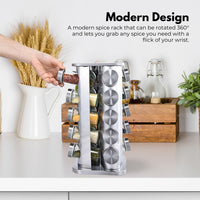 Thumbnail for Gominimo Quadrate Rotating Spice Rack Organizer (20 Jars) with Label Sticker and Silicone Funnel