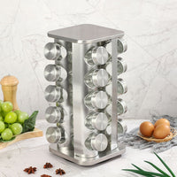 Thumbnail for Gominimo Quadrate Rotating Spice Rack Organizer (20 Jars) with Label Sticker and Silicone Funnel