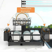 Thumbnail for Gominimo 2 Tier Dish Drying Rack with Drain Board and Drip Tray Kitchen Counter