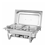 Thumbnail for GOMINIMO 9L Chafing Dish Stainless Steel Food Buffet Warmer Pan (2x4.5L Dual Trays)