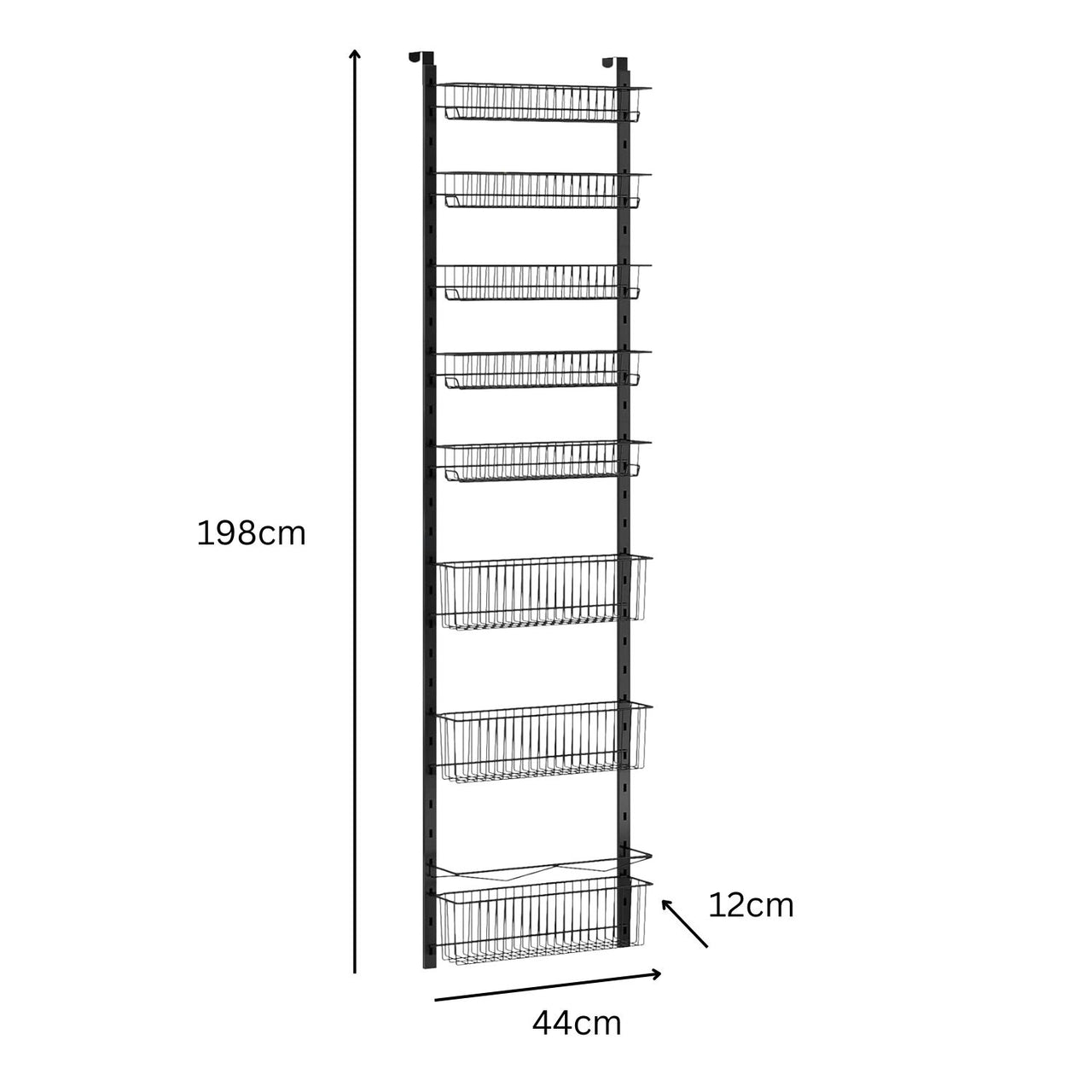 GOMINIMO 8 Tier Adjustable Baskets Over the Door Pantry Organizer Spice Rack