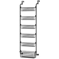 Thumbnail for GOMINIMO 6 Tier Adjustable Baskets Over the Door Pantry Organizer (Black)