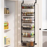 Thumbnail for GOMINIMO 6 Tier Adjustable Baskets Over the Door Pantry Organizer (Black)