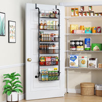 Thumbnail for GOMINIMO 6 Tier Adjustable Baskets Over the Door Pantry Organizer (Black)