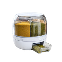 Thumbnail for GOMINIMO 6 in 1 Rotating 360? Grain Dispenser with Lid (White)
