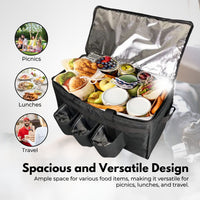 Thumbnail for GOMINIMO Insulated Food Delivery Bag with Cup Holders (Black & Grey)