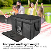 Thumbnail for GOMINIMO 80L Large Insulated Food Delivery Bag with Zipper Closure (Black)