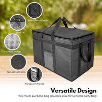 Thumbnail for GOMINIMO 80L Large Insulated Food Delivery Bag with Zipper Closure (Black)