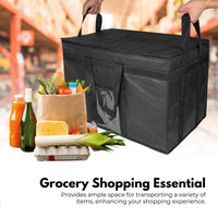 Thumbnail for GOMINIMO 80L Large Insulated Food Delivery Bag with Zipper Closure (Black)