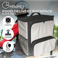 Thumbnail for GOMINIMO 52L Insulated Food Delivery Backpack with Reflective Panels for Uber Eats (Black)